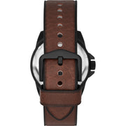 Fossil Nate Chronograph Brown Dial Brown Leather Strap Watch for Men - JR1511
