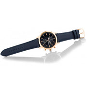 Fossil Townsman Chronograph Blue Dial Blue Leather Strap Watch for Men - FS5436
