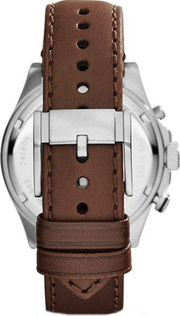 Fossil Wakefield Chronograph White Dial Brown Leather Strap Watch for Men - CH2943