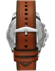 Fossil Dillinger Luggage Chronograph Blue Dial Brown Leather Strap Watch for Men - FS5675