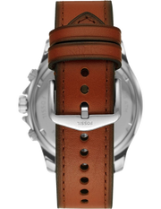 Fossil Dillinger Luggage Chronograph Green Dial Brown Leather Strap Watch for Men - FS5734