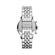 Fossil Boyfriend Chronograph Silver Dial Silver Steel Strap Watch for Women - ES2198