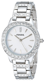 Fossil Jesse White Dial Silver Steel Strap Watch for Women - ES2362