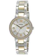 Fossil Virginia Silver Dial Two Tone Steel Strap Watch for Women - ES3503