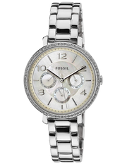 Fossil Jacqueline Multi-Function Mother of Pearl Dial Silver Steel Strap Watch for Women - ES3755