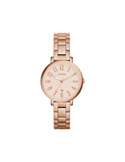 Fossil Jacqueline Rose Gold Dial Rose Gold Steel Strap Watch for Women - ES3970