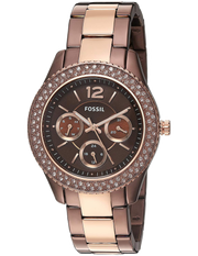Fossil Stella Multifunction Brown Dial Two Tone Steel Strap Watch for Women - ES4079
