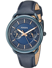 Fossil Tailor Blue Dial Blue Leather Strap Watch for Women - ES4092