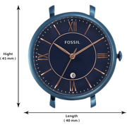 Fossil Jacqueline Blue Dial Blue Steel Strap Watch for Women - ES4094