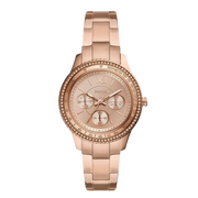 Fossil Stella Sport Multifunction Rose Gold Dial Rose Gold Steel Strap Watch for Women - ES5106