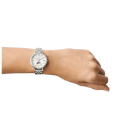 Fossil Jacqueline Multifunction Moonphase White Dial Silver Steel Strap Watch for Women - ES5164