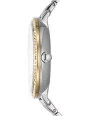 Fossil Jacqueline Analog Moonphase Mother of Pearl White Dial Two Tone Steel Strap Watch for Women - ES5166
