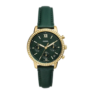 Fossil Neutra Chronograph Green Dial Green Leather Strap Watch for Women - ES5239