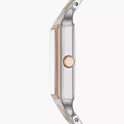 Fossil Raquel Three Hand White Dial Two Tone Steel Strap Watch For Women - ES5222