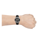 Fossil Grant Chronograph Black Dial Black Leather Strap Watch for Men - FS4812