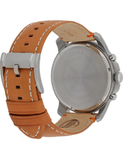 Fossil Grant Chronograph White Dial Brown Leather Strap Watch for Men - FS5060