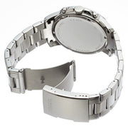 Fossil Grant Chronograph Black Dial Silver Steel Strap Watch for Men - FS4994