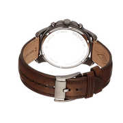 Fossil Grant Chronograph Brown Dial Brown Leather Strap Watch for Men - FS5214