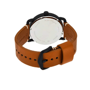 Fossil Commuter Three Hand Date Black Dial Brown Leather Strap Watch for Men - FS5276