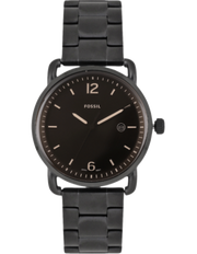 Fossil The Commuter Brown Dial Black Steel Strap Watch for Men - FS5277