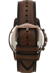 Fossil Grant Chronograph White Dial Brown Leather Strap Watch for Men - FS5344