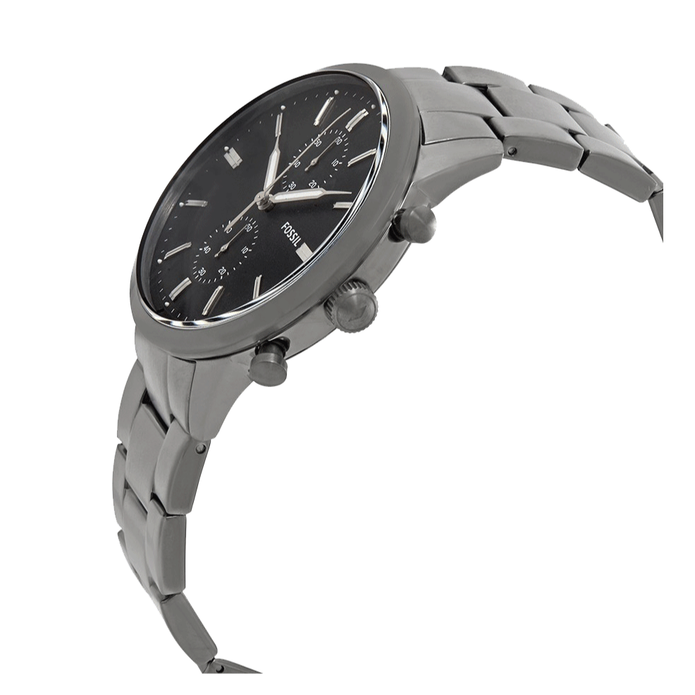 Fossil Townsman Chronograph Black Dial Silver Steel Strap Watch Fossil Townsman Chronograph Black Dial Silver Steel Strap Watch