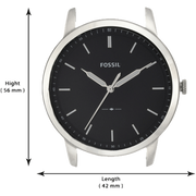 Fossil The Minimalist Three Hand Black Dial Black Leather Strap Watch for Men - FS5398