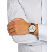 Fossil The Commuter White Dial Brown Leather Strap Watch for Men - FS5402