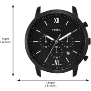 Fossil Neutra Chronograph Black Dial Black Steel Strap Watch for Men - FS5474