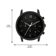 Fossil Neutra Chronograph Black Dial Black Leather Strap Watch for Men - FS5503