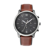 Fossil Neutra Chronograph Grey Dial Brown Leather Strap Watch for Men - FS5512