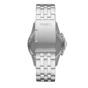 Fossil FB-01 Chronograph Black Dial Silver Steel Strap Watch for Men - FS5837
