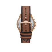 Fossil Garrett Chronograph Brown Dial Brown Leather Strap Watch for Men - FS5867