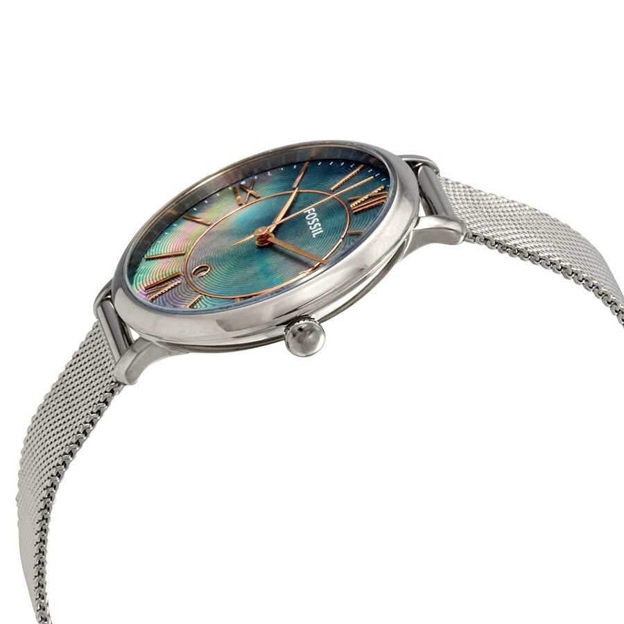 Fossil Jacqueline Mother of Pearl Blue Dial Silver Mesh Strap