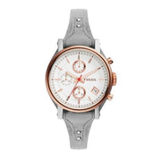 Fossil Original Boyfriend White Dial Light Blue Leather Strap Watch for Women - ES4045