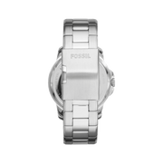 Fossil Grant Skeleton Black Dial Silver Steel Strap Watch for Men - ME3055