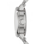 Fossil Boyfriend Automatic Skeleton Silver Dial Silver Steel Strap Watch for Women - ME3067