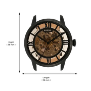 Fossil Townsman Automatic Skeleton Brown Dial Brown Leather Strap Watch for Men - ME3098