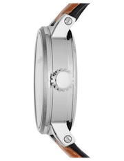 Fossil Boyfriend Automatic Skeleton Silver Dial Brown Leather Strap Watch for Women - ME3109