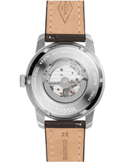 Fossil Pilot 54 Automatic Black Dial Brown Leather Strap Watch for Men - ME3118