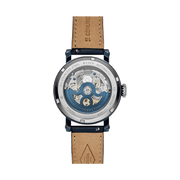 Fossil Boyfriend Skeleton Blue Dial Blue Leather Strap Watch for Women - ME3136