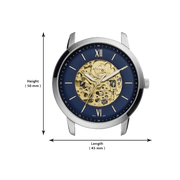 Fossil Neutra Automatic Luggage Skeleton Blue Dial Brown Leather Strap Watch for Men - ME3160