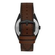 Fossil Everett Automatic Analog Black Dial Brown Leather Strap Watch for Men - ME3207