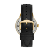 Fossil Townsman Automatic Skeleton Black Dial Black Leather Strap Watch for Men - ME3210