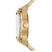 Fossil Bronson Automatic Skeleton Black Dial Gold Steel Strap Watch for Men - ME3257