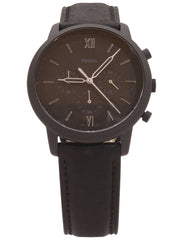 Fossil Neutra Chronograph Black Dial Black Leather Strap Watch for Men - FS5503