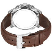 Fossil Grant Chronograph White Dial Brown Leather Strap Watch for Men - FS4735