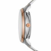 Fossil Neutra Automatic Skeleton White Dial Two Tone Steel Strap Watch for Men - ME3196