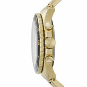 Fossil FB-03 Chronograph Black Dial Gold Steel Strap Watch for Men - FS5727