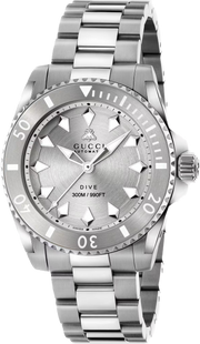 Gucci Dive Automatic Silver Dial Silver Steel Strap Watch for Men - YA136354